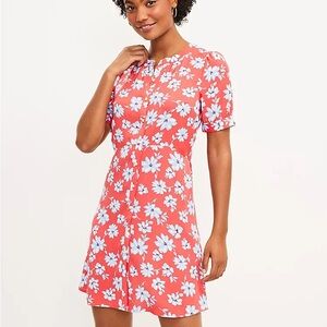 LOFT Floral Flare Shirtdress